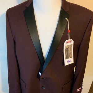 Billy London Men’s 2 PC Slim- Fit Burgundy Tuxedo